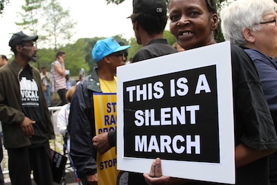 Silent March sign, Photo by Sabelo Narasimhan