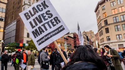 A scene from a Nov. 2017 rally in Union Square, New York City.  GETTY IMAGES